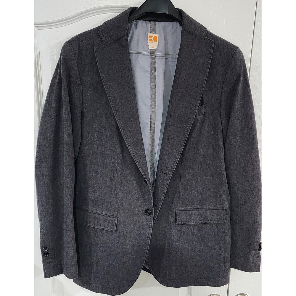 Hugo Boss Men's Orange Label Charcoal Grey Unstructured Sport Coat Size 44R